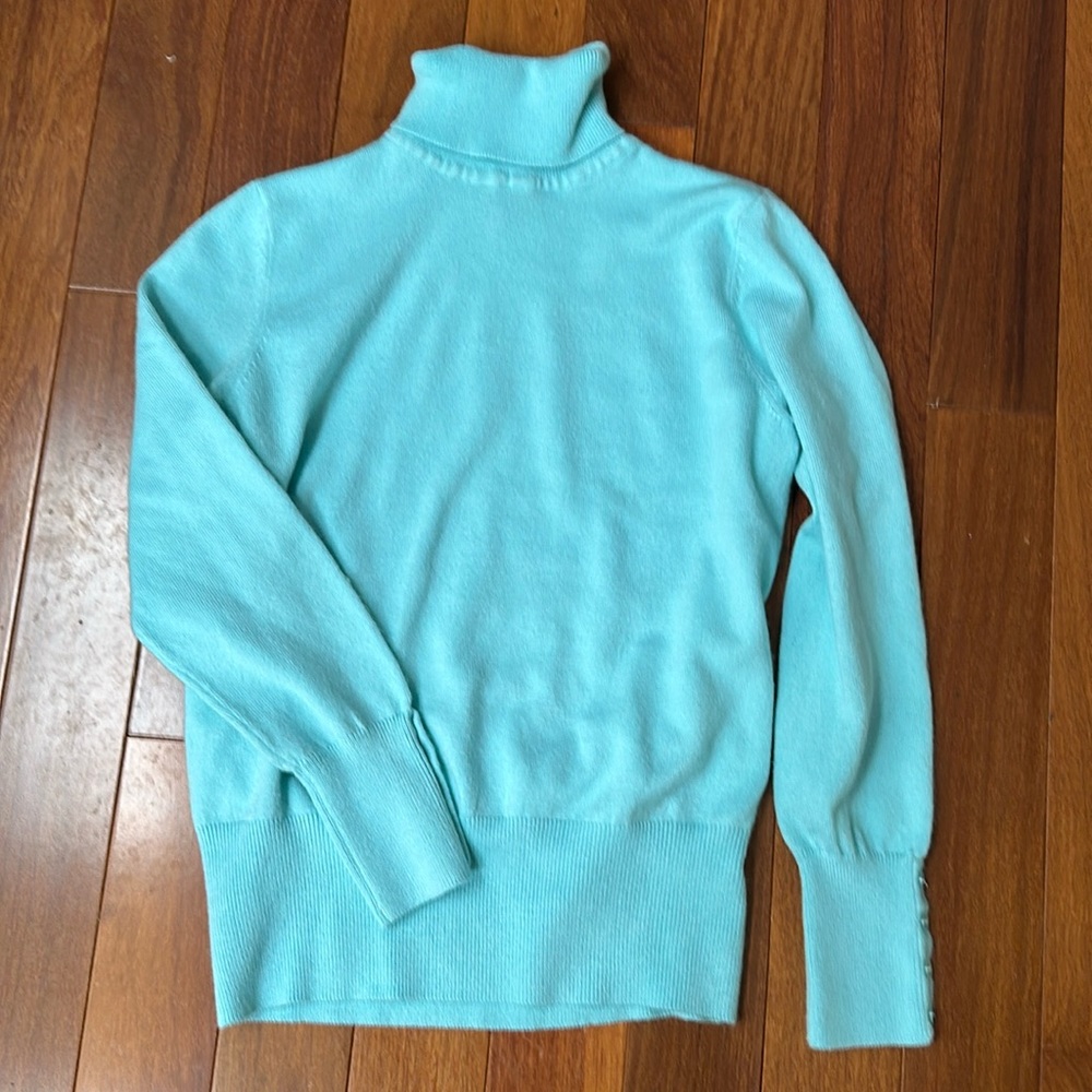 Blue Turtleneck Sweater